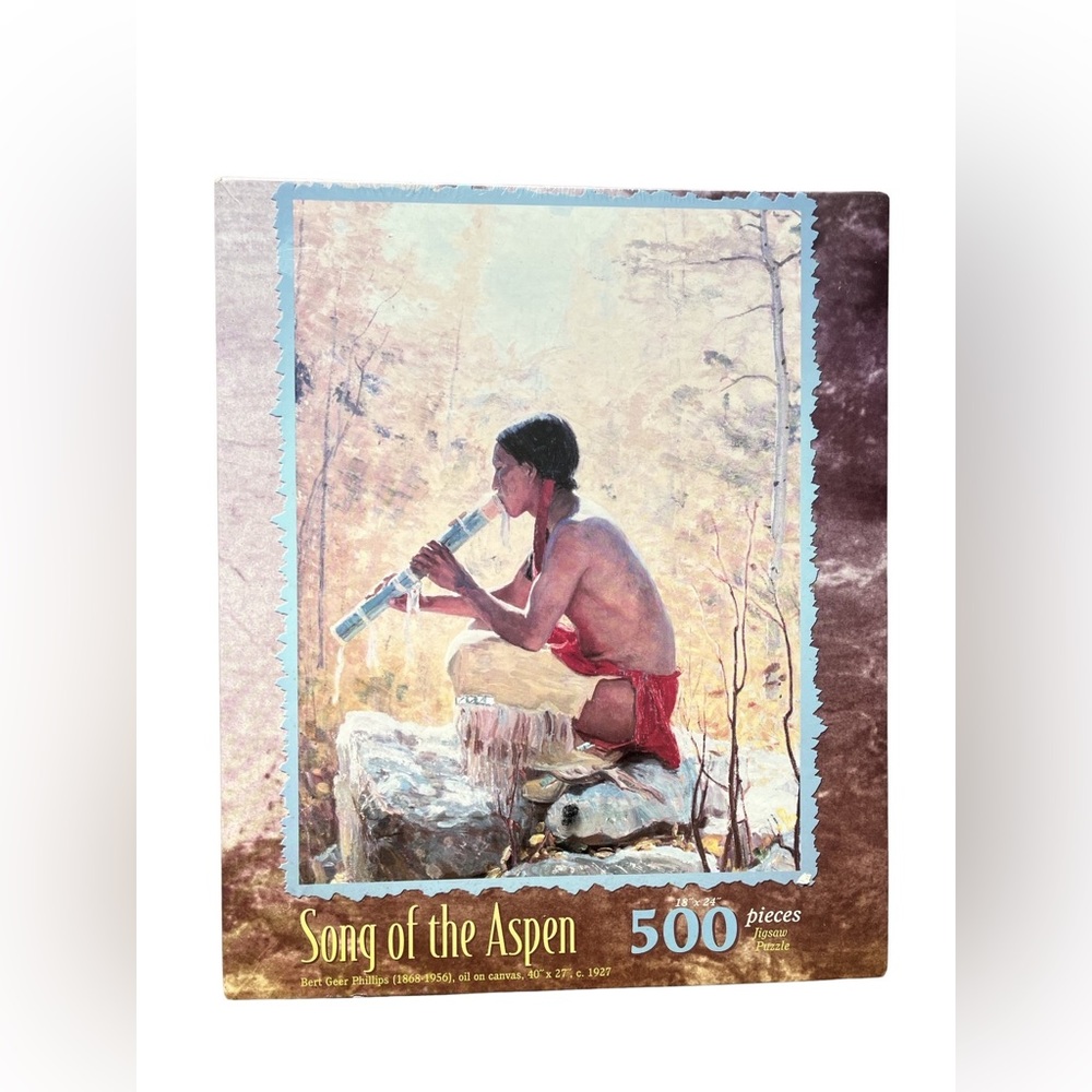 Vtg NIP Burt Geer Phillips Song of the Aspen 500 pcs Puzzle AAPI Indigenous